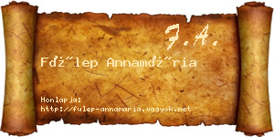 Fülep Annamária névjegykártya